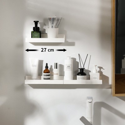 NeatHome No-Drill Bathroom Wall Shelves, Floating Storage Organizer for Shower & Vanity