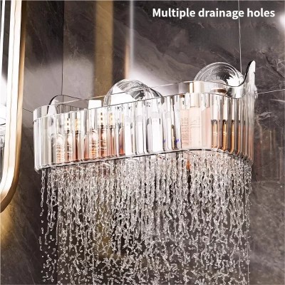 NeatHome Suction Cup Bathroom Storage Basket, No-Drill Wall Mounted Shower Caddy for Toiletries & Cosmetics