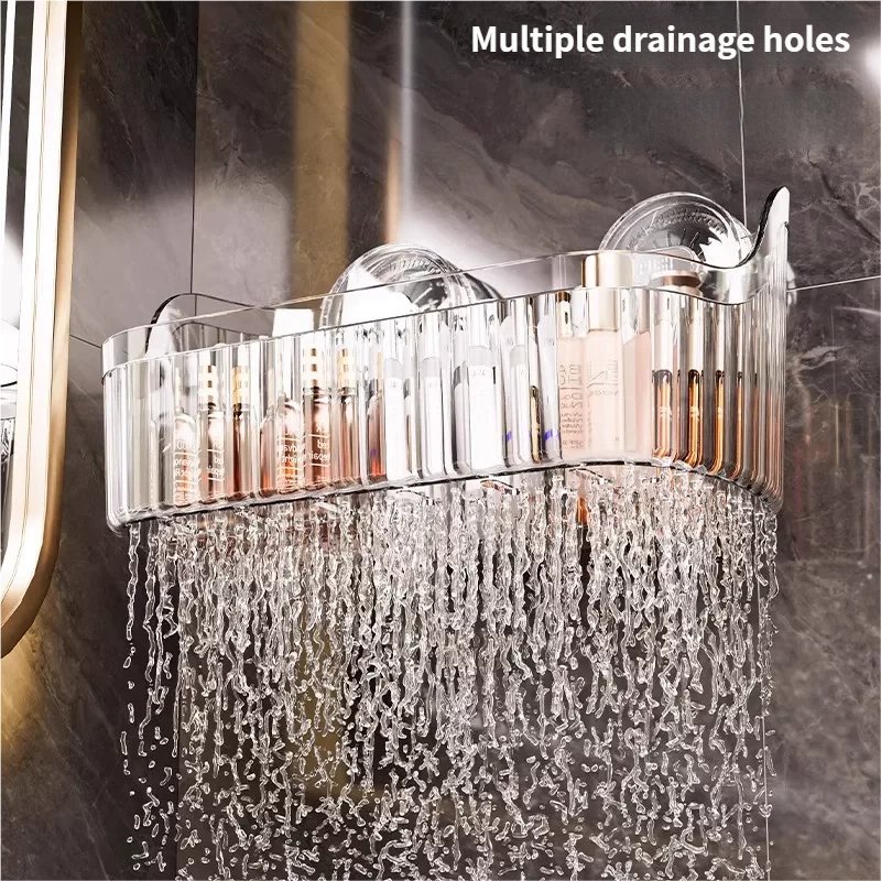NeatHome Suction Cup Bathroom Storage Basket, No-Drill Wall Mounted Shower Caddy for Toiletries & Cosmetics
