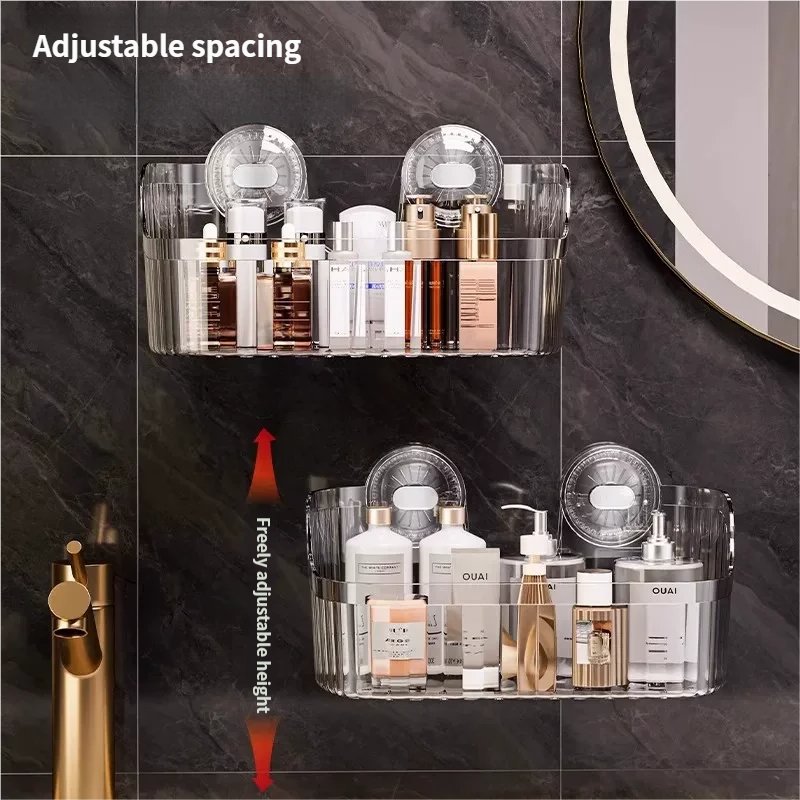 NeatHome Suction Cup Bathroom Storage Basket, No-Drill Wall Mounted Shower Caddy for Toiletries & Cosmetics