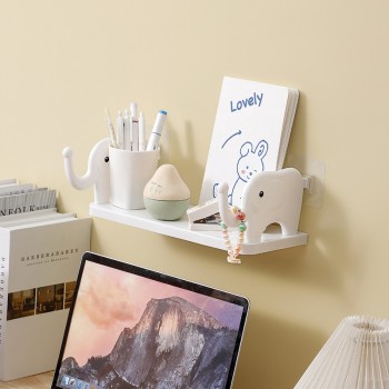 NeatHome Elephant-Shaped Wall Shelf, No-Drill Cute Floating Storage Organizer for Bathroom, Kitchen & Bedroom