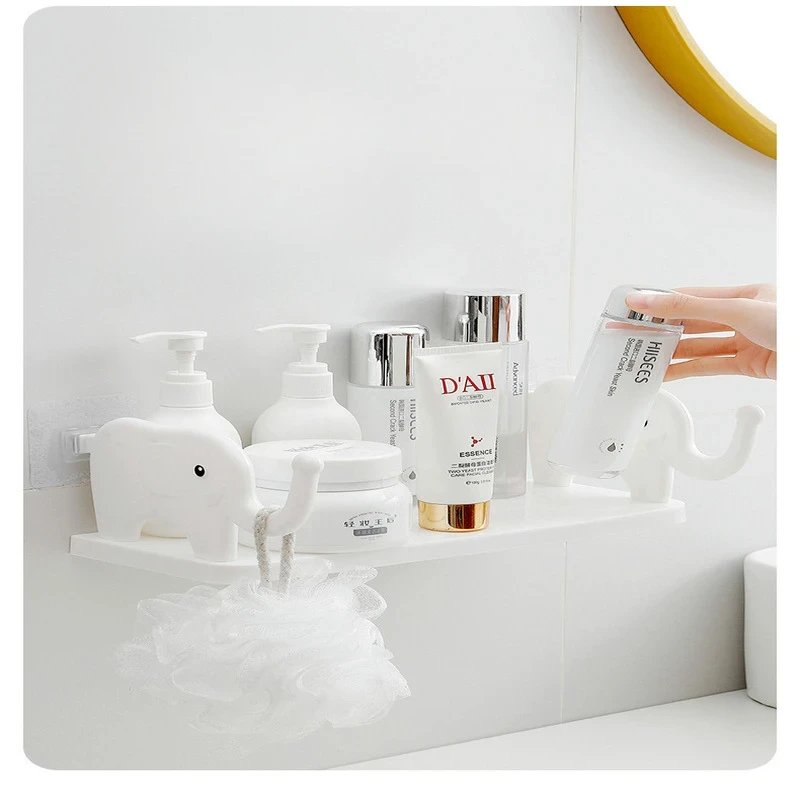 NeatHome Elephant-Shaped Wall Shelf, No-Drill Cute Floating Storage Organizer for Bathroom, Kitchen & Bedroom