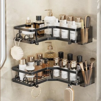 NeatHome No-Drill Corner Shower Caddy, Wall Mounted Bathroom Triangle Storage Shelf for Toiletries
