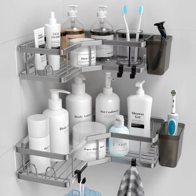 NeatHome No-Drill Corner Shower Caddy, Wall Mounted Bathroom Triangle Storage Shelf for Toiletries