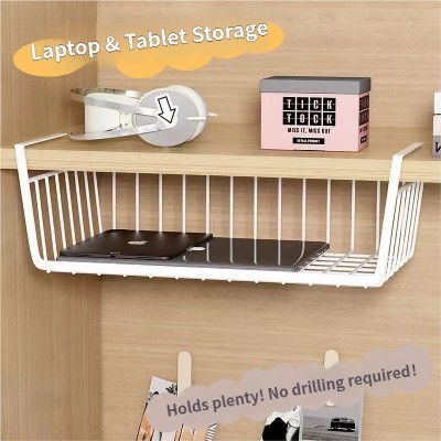 NeatHome Under Desk Storage Organizer, Closet Hanging Shelf Rack for Wardrobe & Desk