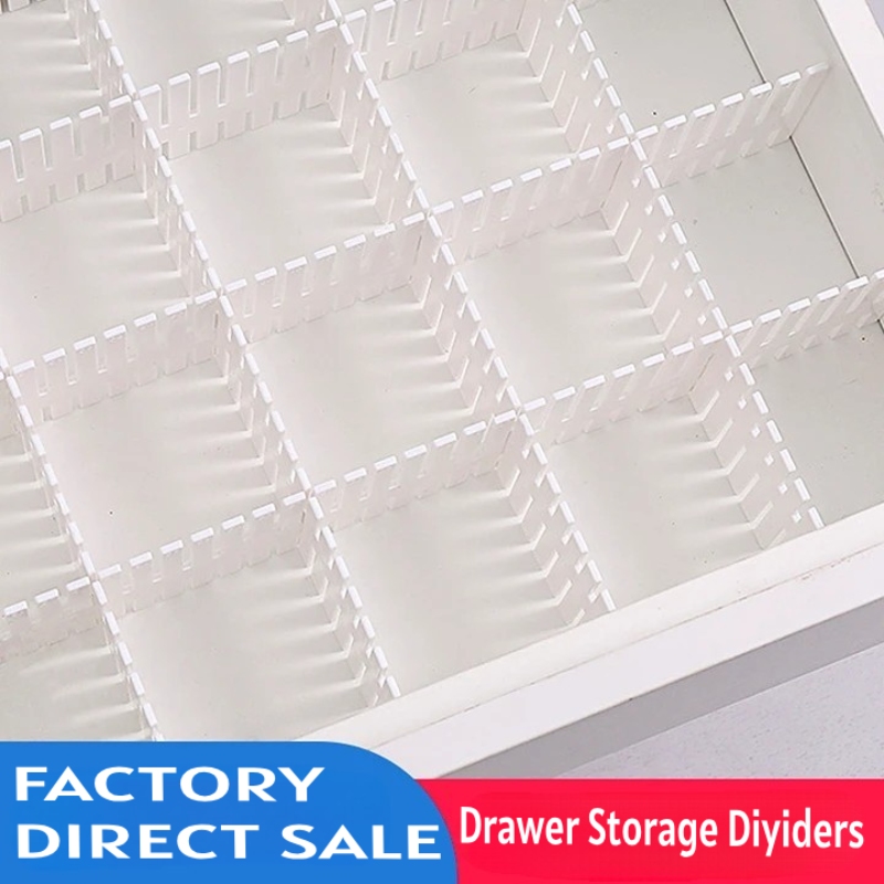 NeatHome Modular Drawer Organizer Dividers, DIY Free Combination Plastic Storage Grid for Closet, Kitchen, Bedroom