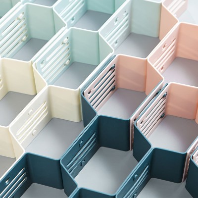 NeatHome Honeycomb Drawer Organizer Dividers, DIY Modular Plastic Storage Grid for Underwear, Socks, Cosmetics (Set of 12)