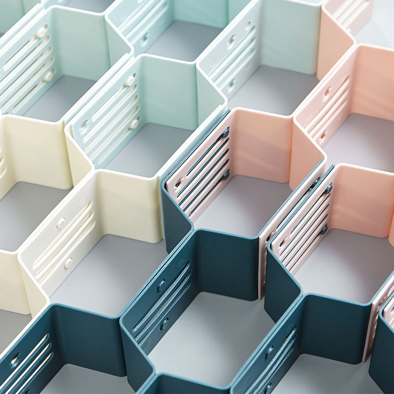 NeatHome Honeycomb Drawer Organizer Dividers, DIY Modular Plastic Storage Grid for Underwear, Socks, Cosmetics (Set of 12)
