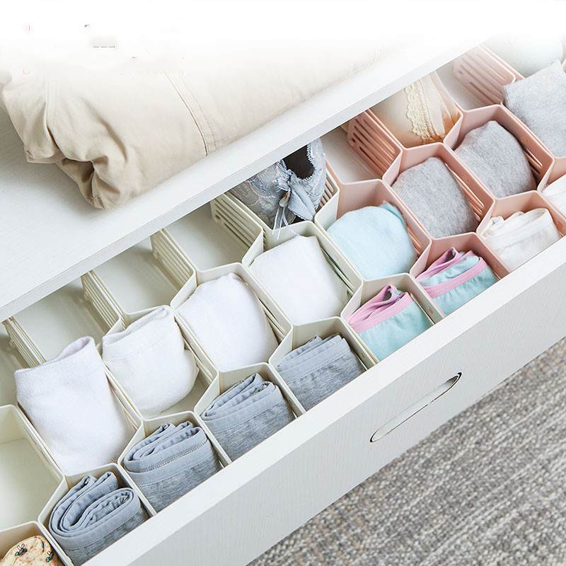 NeatHome Honeycomb Drawer Organizer Dividers, DIY Modular Plastic Storage Grid for Underwear, Socks, Cosmetics (Set of 12)