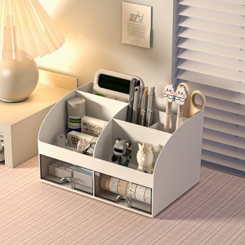NeatHome Desk Organizer with 2 Drawers, Multi-Compartment Desktop Stationery Storage Caddy for Office & School Supplies
