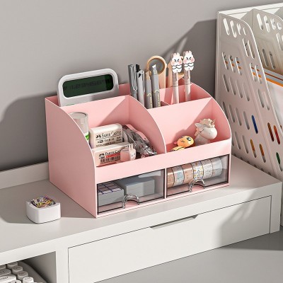 NeatHome Desk Organizer with 2 Drawers, Multi-Compartment Desktop Stationery Storage Caddy for Office & School Supplies