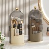 NeatHome Rotating Makeup Brush Holder with Lid, Dustproof Spinning Cosmetic Organizer for Vanity