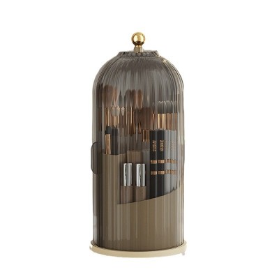 NeatHome Rotating Makeup Brush Holder with Lid, Dustproof Spinning Cosmetic Organizer for Vanity