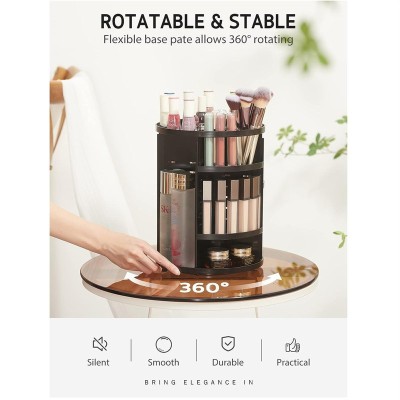 360 Degree Rotating Makeup Organizer, Clear Multi-Layer Cosmetic Storage Holder for Vanity