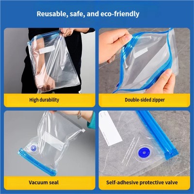 NeatHome Reusable Vacuum Food Storage Bags, BPA-Free Sealed Bags for Meat, Coffee, Sous Vide
