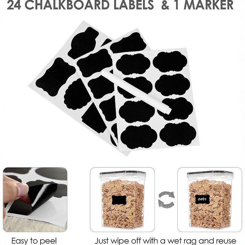 Airtight Food Storage Containers, Clear Plastic Pantry Organizer Jars for Grains, Pasta & Dry Snacks