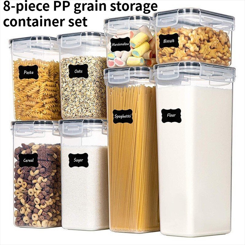 Airtight Food Storage Containers, Clear Plastic Pantry Organizer Jars for Grains, Pasta & Dry Snacks